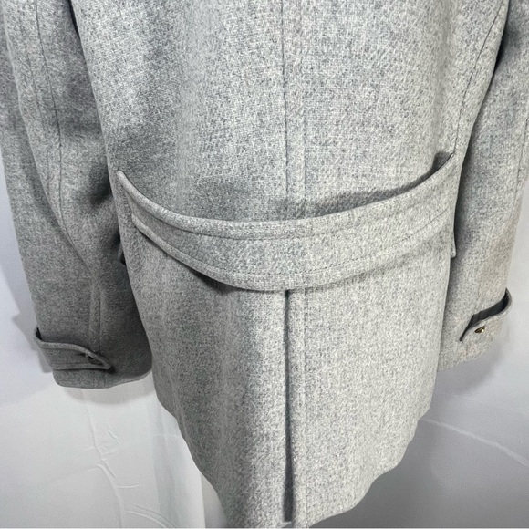 J. Crew Double Breasted Stadium Cloth by Nello Gori Pea Coat Light Gray Size 14 - Picture 8 of 11
